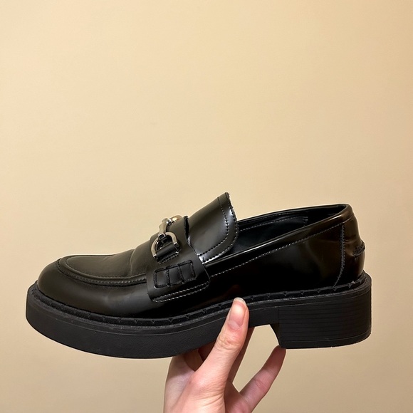 Women’s Black Patent Faux Leather Loafers - Picture 3 of 5